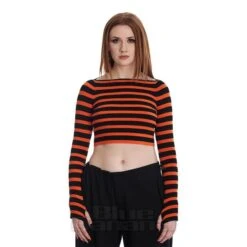 Banned Frances Stripe Jumper (Orange/Black)