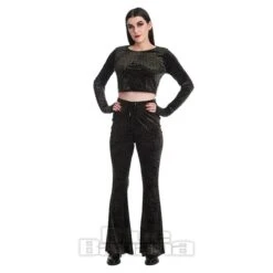 Banned Leopard Print Flare Trousers (Black) -Alternative Clothing Store 8d3fb93c2ce116338d56b77c8616
