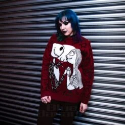 Nightmare Before Christmas Jack & Sally Knit Jumper (Red) -Alternative Clothing Store 8dcbf1cd56131cd342e2bab66396 nbx jumper red