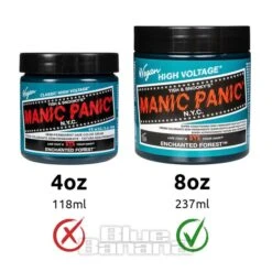 Manic Panic 8oz High Voltage Classic Cream Formula Colour Hair Dye (Enchanted Forest) 9 Manic Panic 8oz High Voltage Classic Cream Formula Colour Hair Dye (Enchanted Forest) -Alternative Clothing Store 8oz pot comparison enchanted forest