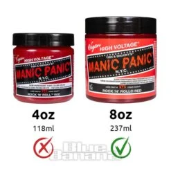 Manic Panic 8oz High Voltage Classic Cream Formula Colour Hair Dye (Rock 'N' Roll Red) 10 Manic Panic 8oz High Voltage Classic Cream Formula Colour Hair Dye (Rock 'N' Roll Red) -Alternative Clothing Store 8oz pot comparison rock n roll red