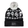 Corpse Bride Skeleton Bobble Hat (Black/White)