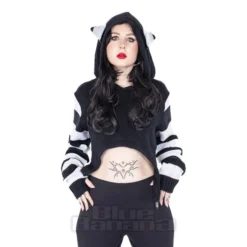 Cupcake Cult Cute Kitty Hoodie (Black/White)