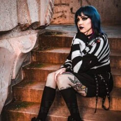 Heartless Layla Top (Black/White) -Alternative Clothing Store 940c5410911bc1d08a6f911494f3 layla top stripe