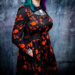 Bleeding Heart Red Flower Dress (Black) -Alternative Clothing Store 96330978a20de8ec5ffbb407974e bh poppy dress