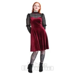 Hell Bunny Bonnie Dress (Burgundy)