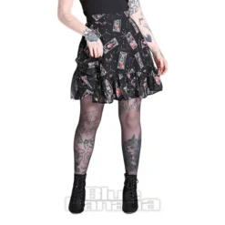 Hell Bunny Duality Chiffon Skirt (Black)