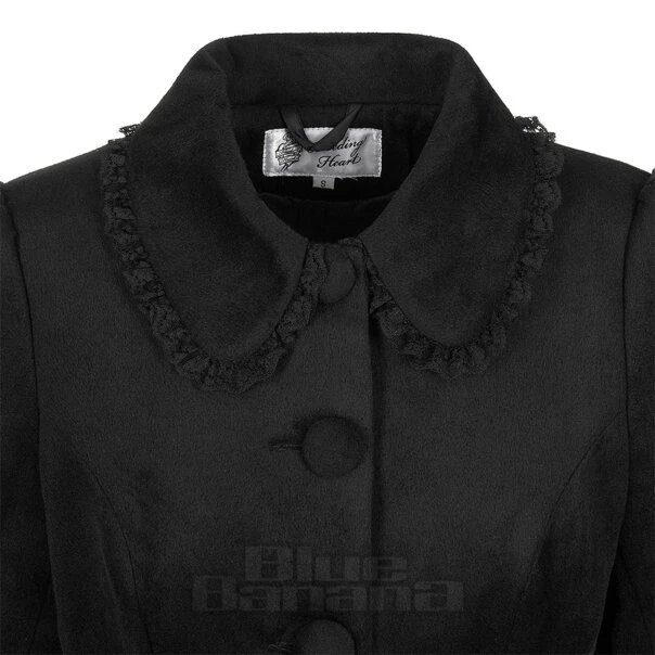 Bleeding Heart Lace Trim Coat (Black) 3 Bleeding Heart Lace Trim Coat (Black) - Image 3