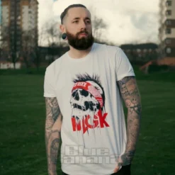 Official Machine Gun Kelly Invincible Skull T Shirt (White) 8 Official Machine Gun Kelly Invincible Skull T Shirt (White) -Alternative Clothing Store BB KIERAN MGK 7