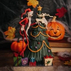 Nightmare Before Christmas Decking The Halls Santa Jack & Zero Figurine -Alternative Clothing Store BB Halloween xmas studio 09 22 1620 20Copy
