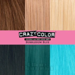 Crazy Color Semi-Permanent Hair Dye 4 Pack 100ml (Bubblegum Blue) -Alternative Clothing Store Bubblegum20Blue