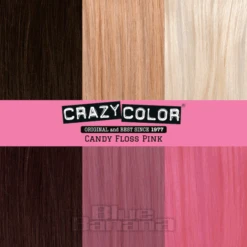 Crazy Color Semi-Permanent Hair Dye 4 Pack 100ml (Candy Floss Pink) -Alternative Clothing Store Candy20Floss