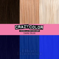 Crazy Color Semi-Permanent Hair Dye 4 Pack 100ml (Capri Blue) -Alternative Clothing Store Capri20Blue