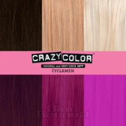Crazy Color Semi-Permanent Hair Dye 4 Pack 100ml (Cyclamen Red) -Alternative Clothing Store Cyclamen