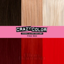 Crazy Color Semi-Permanent Hair Dye 4 Pack 100ml (Fire Red) -Alternative Clothing Store Fire20Red