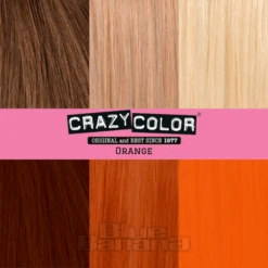 Crazy Color Semi-Permanent Hair Dye 4 Pack 100ml (Orange) 5 Crazy Color Semi-Permanent Hair Dye 4 Pack 100ml (Orange) -Alternative Clothing Store Orange