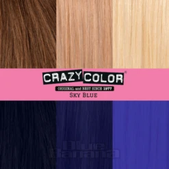 Crazy Color Semi-Permanent Hair Dye 4 Pack 100ml (Sky Blue) -Alternative Clothing Store Sky20Blue