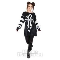 Heartless Lilith Jumper (Black/White) -Alternative Clothing Store a057e204d85754f82c3adffab67c 151750 c