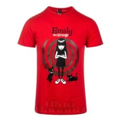 Emily The Strange Swirl T-Shirt (Red)