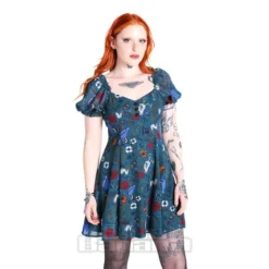 Hell Bunny Sianna Mini Dress (Teal Blue)