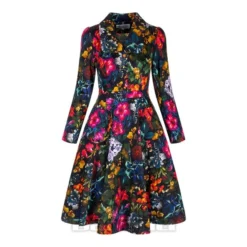 Bleeding Heart Collared Floral Dress (Multicolored)