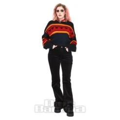 Jawbreaker Intarsia Hell Kitten Jumper (Black) -Alternative Clothing Store ae75f807d75b1e50ff9026eabd29