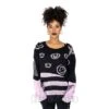 Heartless Split Jumper (Black/Pink)