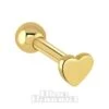 Blue Banana Heart 9 Ct Gold 1.2 X 6mm Tragus Stud (Gold)