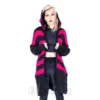 Heartless Willa Striped Cardigan (Black/Pink)