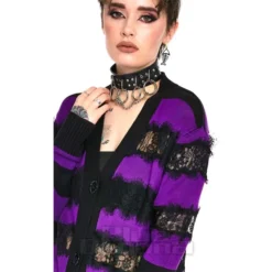 Jawbreaker Lace Stripe Cardigan (Purple) -Alternative Clothing Store b1d8c19cfd76e30c68530abc8e27 150611 d