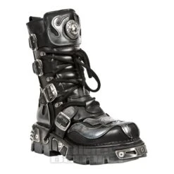 New Rock M.107-S2 Reactor Demon Flame Calf Boots (Black)