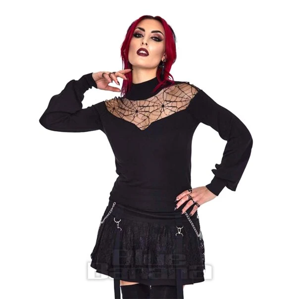 Jawbreaker Spiderweb Jumper (Black) 1 Jawbreaker Spiderweb Jumper (Black)