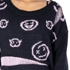 Heartless Split Jumper (Black/Pink) -Alternative Clothing Store b86074d5d532112fee837399a1f0
