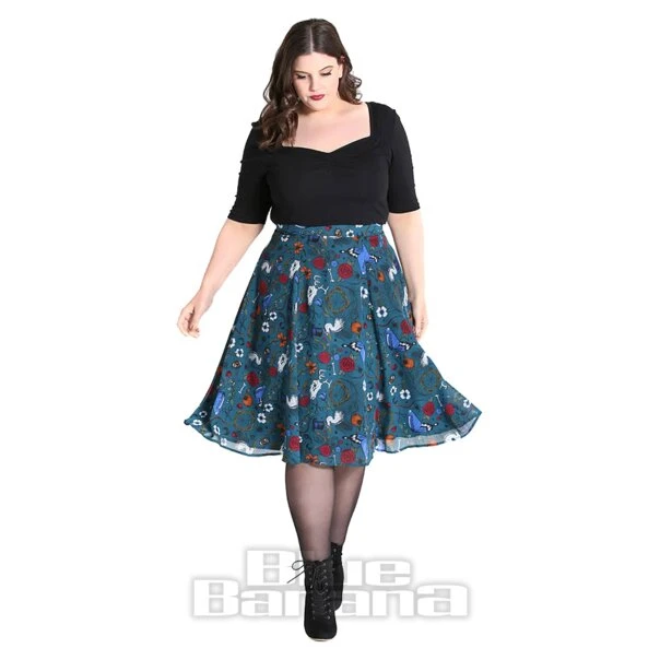 Hell Bunny Sianna Chiffon Skirt (Teal Blue) 5 Hell Bunny Sianna Chiffon Skirt (Teal Blue) - Image 5