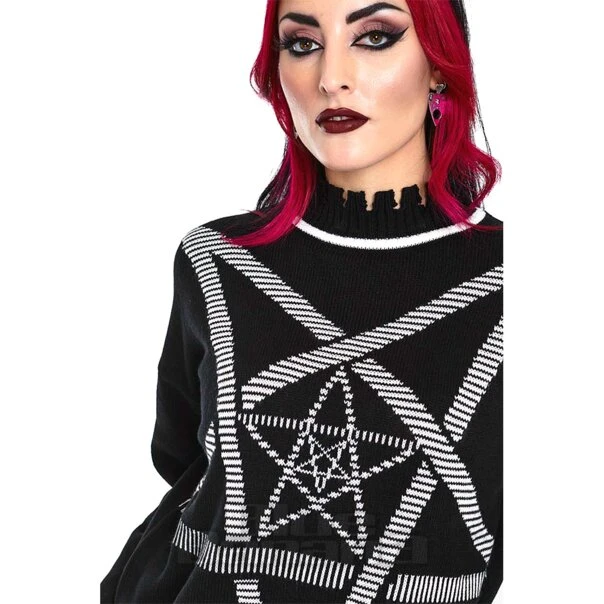 Jawbreaker Pentagram Star Oversized Jumper (Black) 5 Jawbreaker Pentagram Star Oversized Jumper (Black) - Image 5