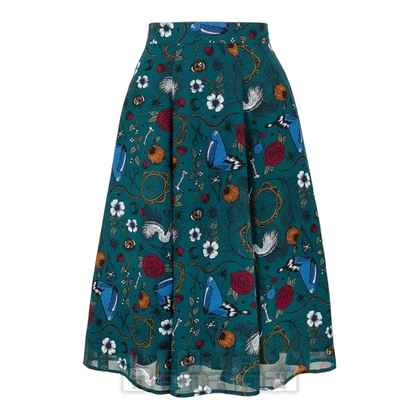 Hell Bunny Sianna Chiffon Skirt (Teal Blue) 8 Hell Bunny Sianna Chiffon Skirt (Teal Blue) - Image 8