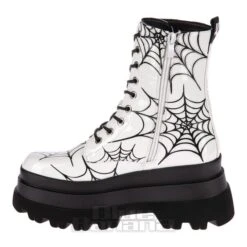 KOI FOOTWEAR Koi Web Trap Boots (White) -Alternative Clothing Store c1f03ff503ebaa8b9f9c75796aa7