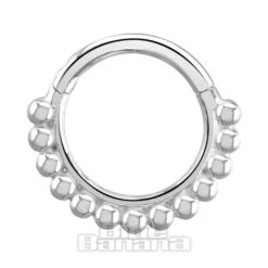 Blue Banana Balls 9 Ct White Gold 1.2 X 8mm Hinged Segment Ring (White Gold)