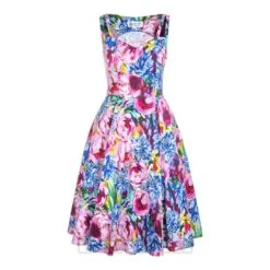 Bleeding Heart Peony Sleeveless Dress (Multicoloured)