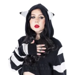 Cupcake Cult Cute Kitty Hoodie (Black/White) 11 Cupcake Cult Cute Kitty Hoodie (Black/White) -Alternative Clothing Store cf6e860b94b0dc0887453796c399 151864 e