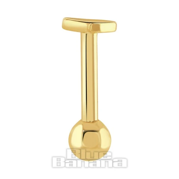 Blue Banana Heart 9 Ct Gold 1.2 X 6mm Tragus Stud (Gold) 3 Blue Banana Heart 9 Ct Gold 1.2 X 6mm Tragus Stud (Gold) - Image 3