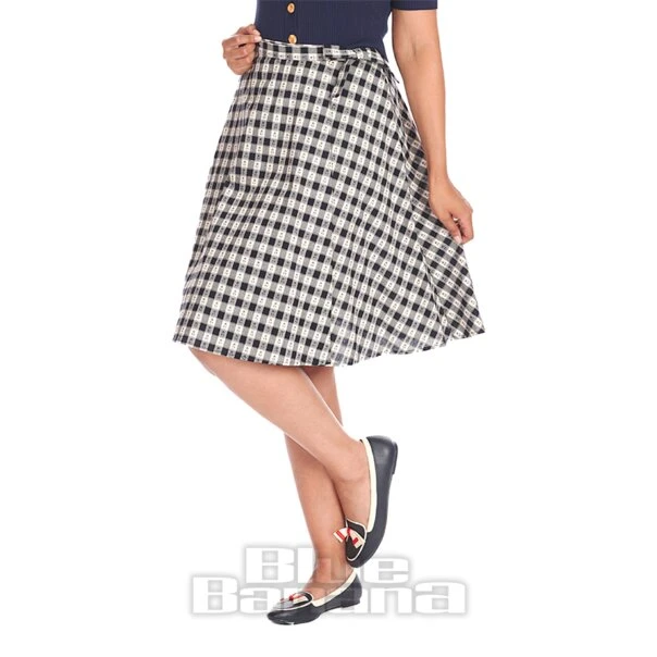 Banned Cherry Check Skirt (Navy) 1 Banned Cherry Check Skirt (Navy)