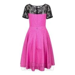 Bleeding Heart Polka Dot Lace Dress (Pink) -Alternative Clothing Store dbc431b893b33375f393dae5a56d