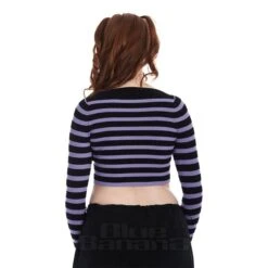 Banned Frances Stripe Jumper (Lilac/Black) 9 Banned Frances Stripe Jumper (Lilac/Black) -Alternative Clothing Store dce2e1b4aba5f48822485f586138