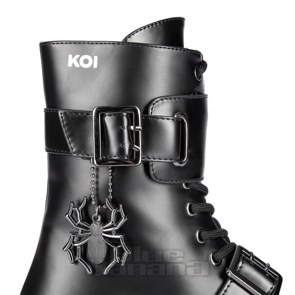 KOI FOOTWEAR Koi Curse Of The Black Widow Platform Boots (Black) 8 KOI FOOTWEAR Koi Curse Of The Black Widow Platform Boots (Black) - Image 8