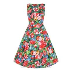 H&R London Floral Phoebe Swing Dress (Multi) -Alternative Clothing Store e04f1e834605b3f5c8f7c163a41e