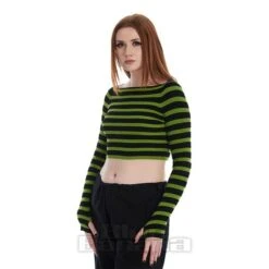 Banned Frances Stripes Jumper (Green/Black) 10 Banned Frances Stripes Jumper (Green/Black) -Alternative Clothing Store e59cd06e54d857bbf83b80bdc82f