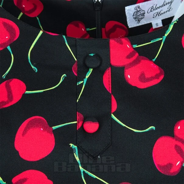 Bleeding Heart Red Cherries Dress (Black) 9 Bleeding Heart Red Cherries Dress (Black) - Image 9