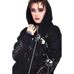Jawbreaker Cosmic Cat Cropped Hoodie (Black) -Alternative Clothing Store edebcdcc64ae212cfa47e0785d7b