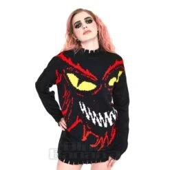 Jawbreaker Laughing Gremlin Oversized Jumper (Black)